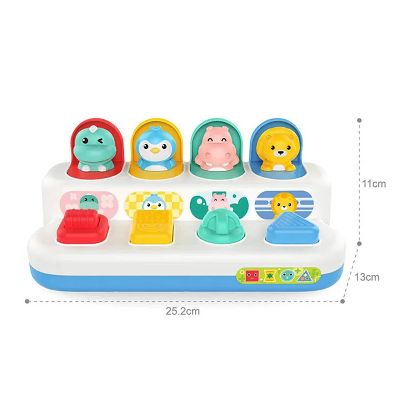 Pop Up Toy Switch Box Button Hide and Seek Game Educational Fine Motor Skill Interactive Animal Peekaboo Montessori Toys for Kid