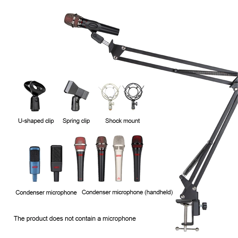 USB Computer Condenser Microphone Kit With Adjustable Scissor Arm Stand Shock Mount for Laptop PC YouTube Studio Recording Voice