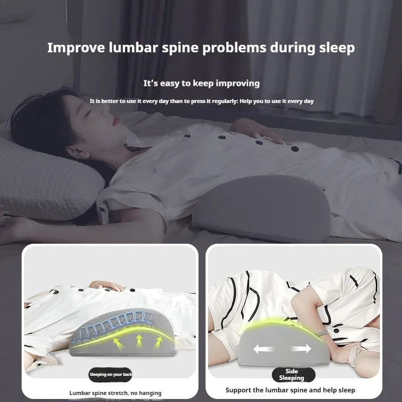 Lumbar Support Pillow for Sleeping Washable Bolster Pillow Ergonomic Waist Pillow for Office Chair Woman Couch Car Seat Pregnant 2