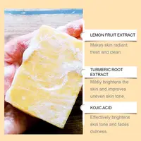 Savon Purifiant Citron Curcuma 1/2/3/4/5/10 Pièces – Barre Nettoyante Éclaircissante Douce et Profonde pour Visage et Corps 6