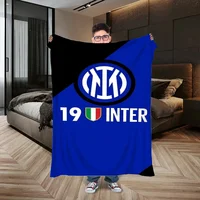 Picnic Throw Blanket Luxury Blankets Inter Milan FC Logo Warm Blankets for Cold Fluffy Plaid Interior for Home Cobija Sofa Knee 1