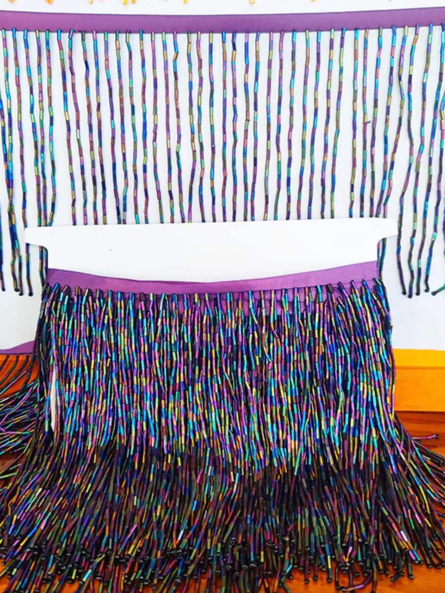 Handmade, Beaded Fringe, Trimming, Dancewear, Wedding Dress, Costumes, DIY, Sewing, Supplies, 15cm Wide, 23+ Different Colors