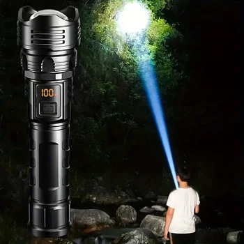 High Power LED Flashlight - USB Rechargeable 1000LM, Zoomable Multifunctional Torch for Outdoor Camping,Emergency (Waterproof)