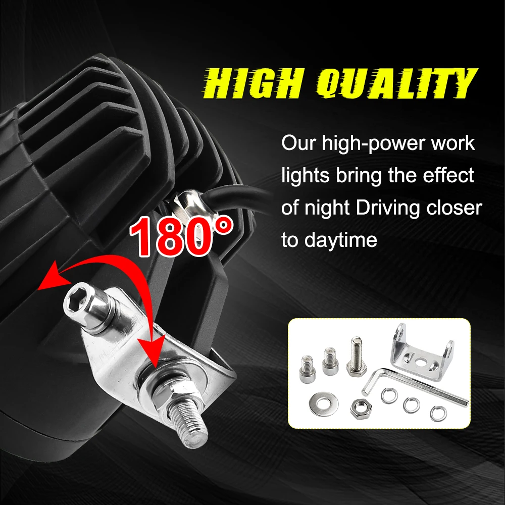 CO LIGHT 4Inch Round Motorcycle Led Light Pods Spot Fog