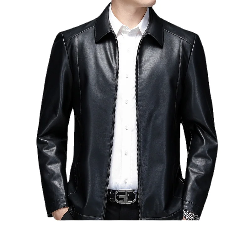 

New Casual Leather Jacket Men Clothing Autumn Leather Jackets for Man Plush Thick Winter Coat Male Outwears Jaqueta De Couro FCY
