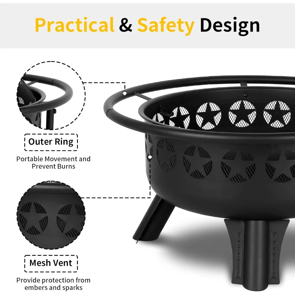 2 in 1 Fire Pit with Grill image 4