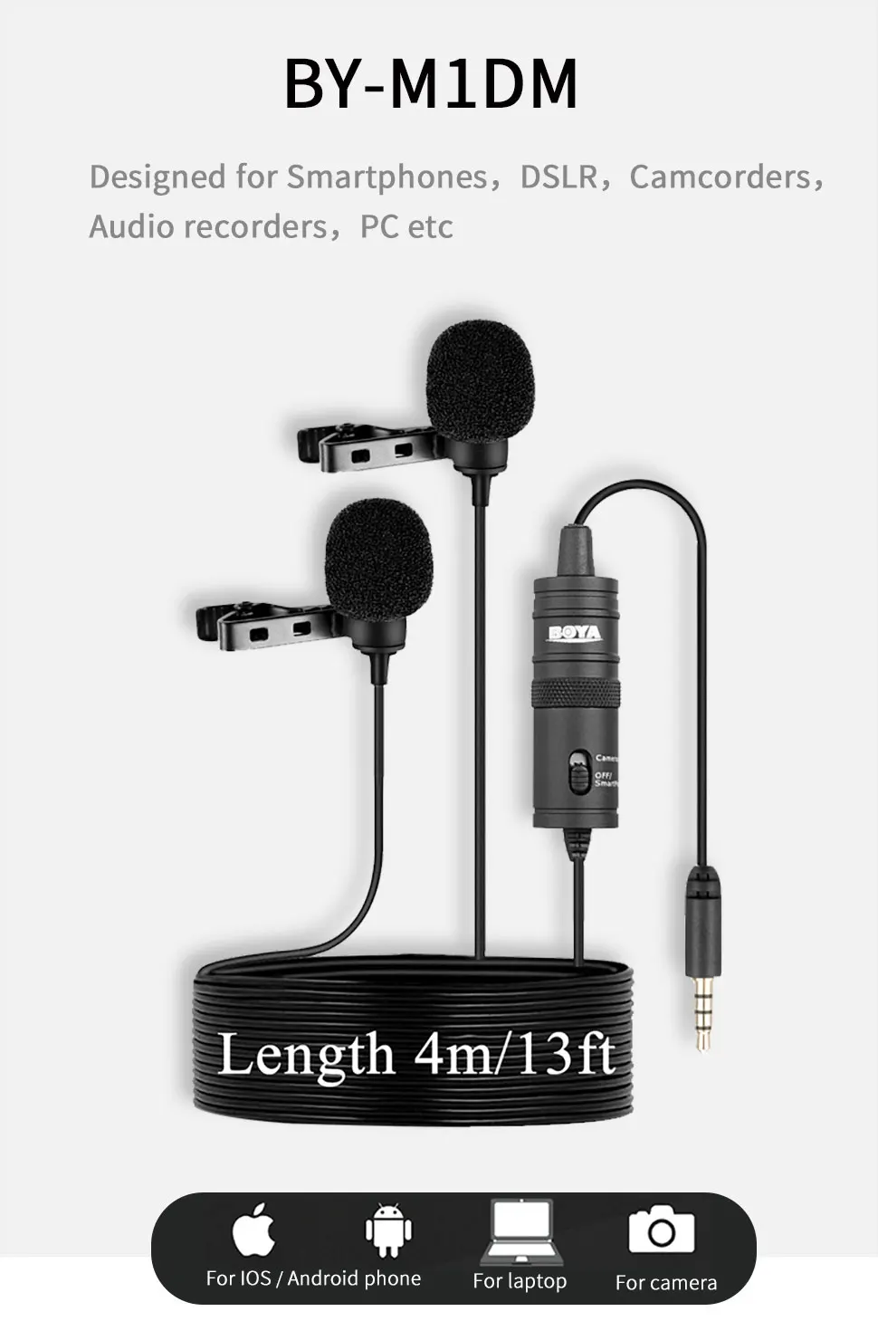Boya BY-M1DM Dual Microphone Price in Bangladesh