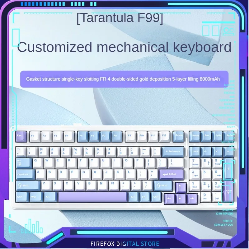 

AULA F99 wireless Mechanical Keyboard Three-mode RGB Full Key Hot Swap Gasket Structure Ergonomic Design Gaming Keyboard Mac Win