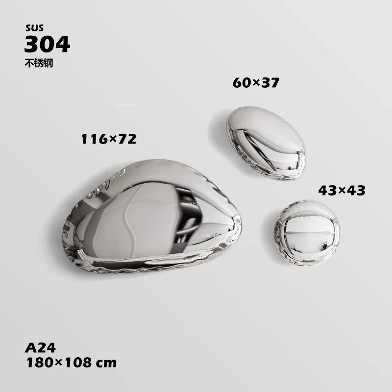 Italian Stainless Steel Hanging Decoration Art Room Decor Light Luxury Water Drop Wall Hanging Household Pebble Wall Decoration 6