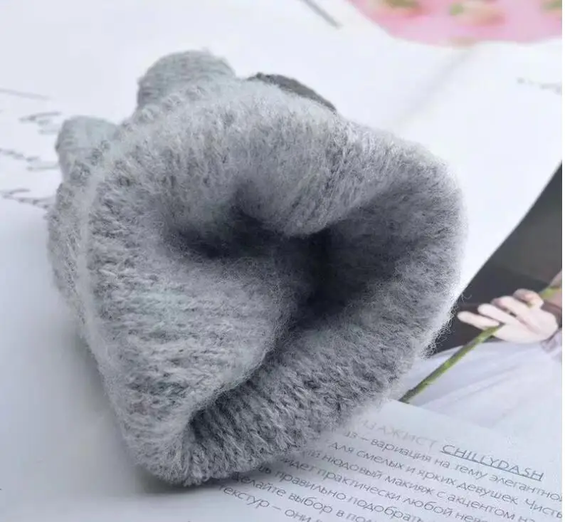 Full Finger Gloves Warm Gloves Adult Men Women Winter Wool Knitted Mobile Phone Touch Screen Gloves