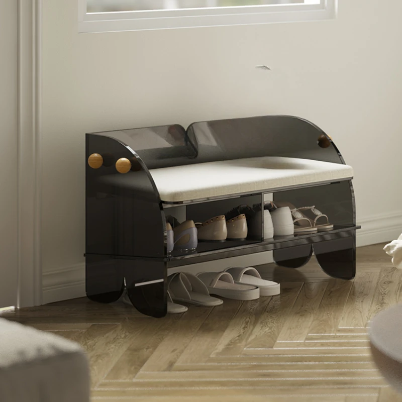 

Acrylic Entrance Shoe Changing Stool Living Room Soft Bag Cushion Hallway Stool Creative Home Doorway Footstool