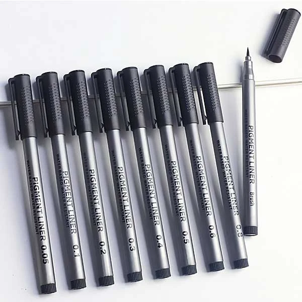 Faber-castell – stylo noir à pointe Fine, marqueurs de croquis pour  croquis, fournitures artistiques pour artistes - AliExpress