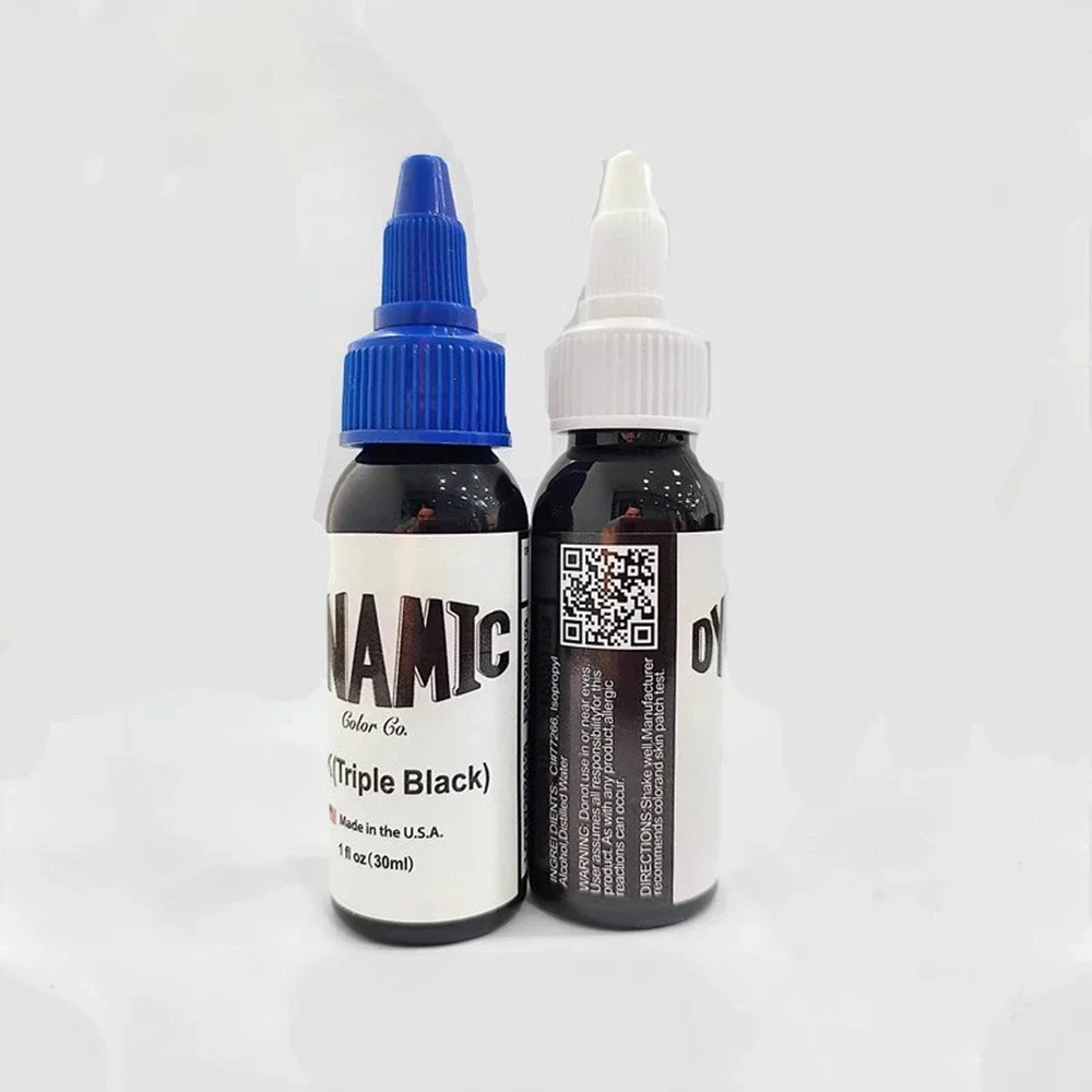 Inchiostro per Tatuaggi Triple Black Pigment 1oz (30ml), Pigmento per Disegno Corporeo, Nero Naturale per Trucco Permanente - immagine 2