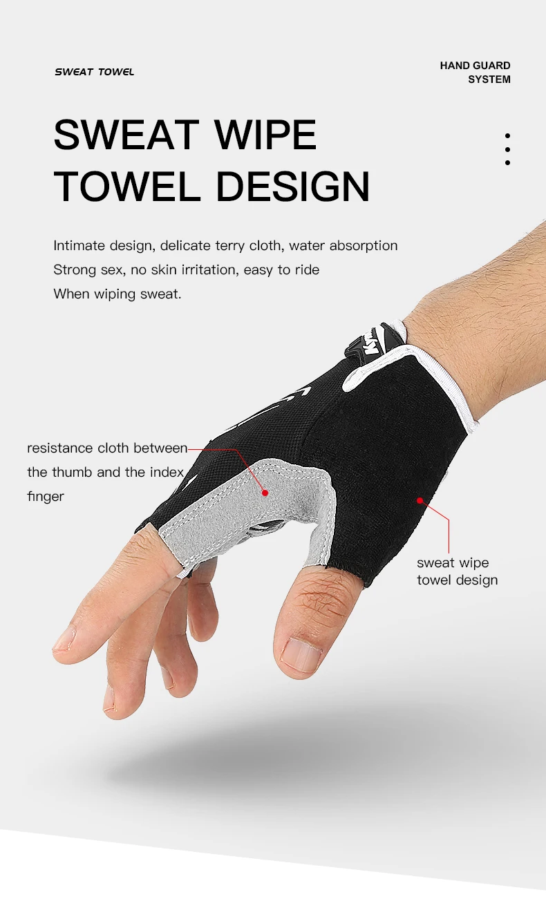 professional outdoor bicycle gloves, with touch screen shock absorption, anti slip, wear-resistant riding half finger glo