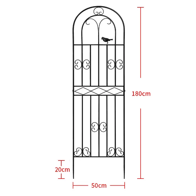 50X180Cm Szőlő Növények Virágmászó Rácsos Tartókeret Fémkerti Virágok Támogató Keret Éles Végekkel Rozsdamentes - Image 6