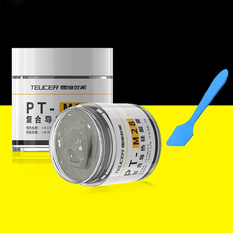 TEUCER PT-M28 써멀 그리스 복합체, 열전도성 실리콘 그리스, 석고 방열판 복합체, CPU 컴퓨터용, 25g