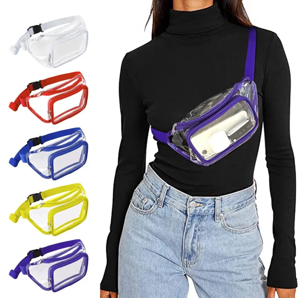 

Transparent Fanny Pack with Adjustable Strap Large Capacity Waterproof Quick Release Clear Waist Bag for Men Women