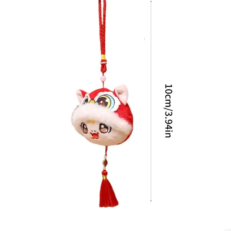N1HB Cartoon Snake Pendant Chinese New Year Cartoon Plush Snake Fun Stuffed Animal Throw Pillow Party Gift Handcrafts