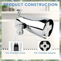 ก๊อกน้ำอ่างอาบน้ำพรีเมียมพร้อมตัวเปลี่ยนทิศทางน้ำ, ก๊อกน้ำอ่างอาบน้ำพร้อมตัวเปลี่ยนทิศทางน้ำสำหรับฝักบัวและประแจหกเหลี่ยมเหมาะกับท่อทองแดงขนาด 1/2 นิ้ว, 5.3 นิ้ว 5