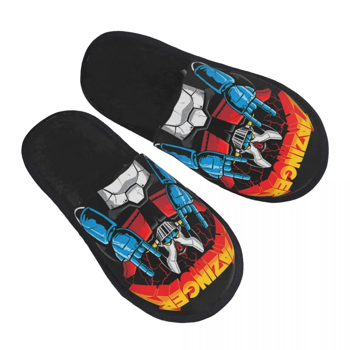 

Mazinger Z Guest Slippers for Bathroom Women Custom Print UFO Robot Anime House Slipper