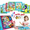 Children Early Education Toys Magical Book with Pen Water Drawing Montessori Toys Gift Reusable Coloring Book Magic Drawing Book 2