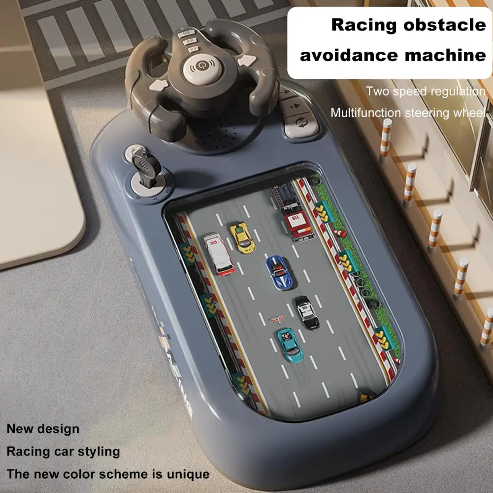 Kids Driving Simulator Toy 200 Levels Adjustable Steering Wheel Toy Toddlers Interactive Pretend Driving Car Racing Board Game