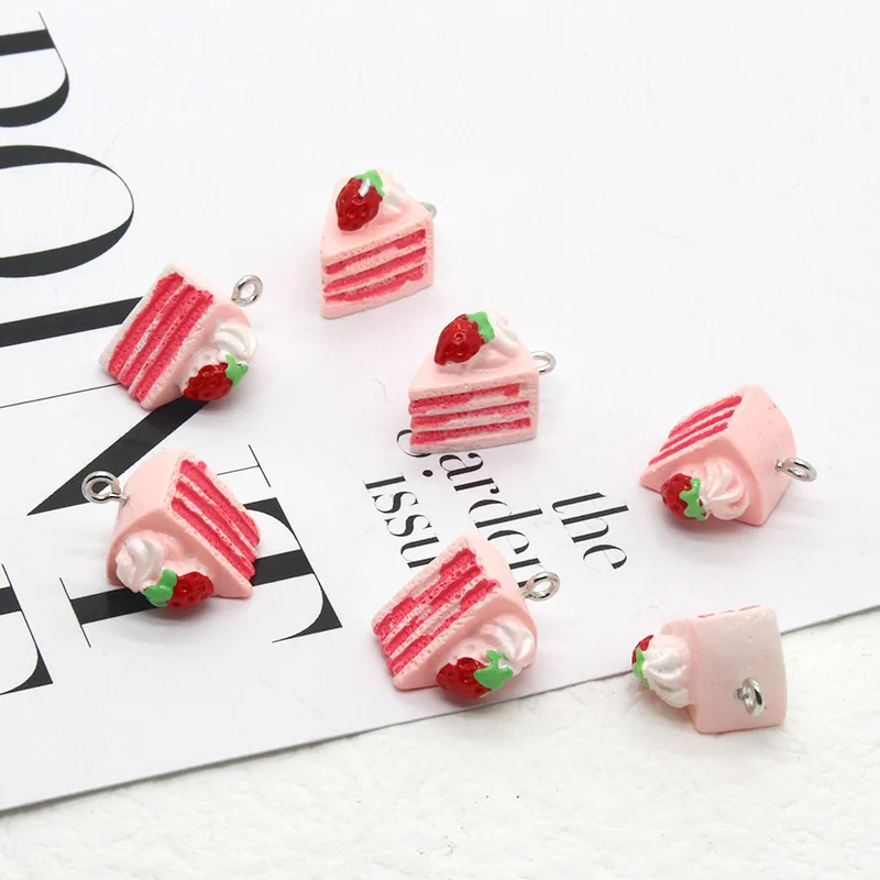 Strawberry Whole Mini 3D Resin Charm Strawberries Charms Fake Food Fru