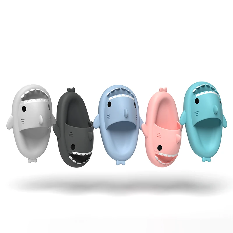Women's Slippers Cute Cartoon Shark Men Slides Anti Slip High Quality Thick Sole Indoor Outdoor Beach Couple's Sandals 3
