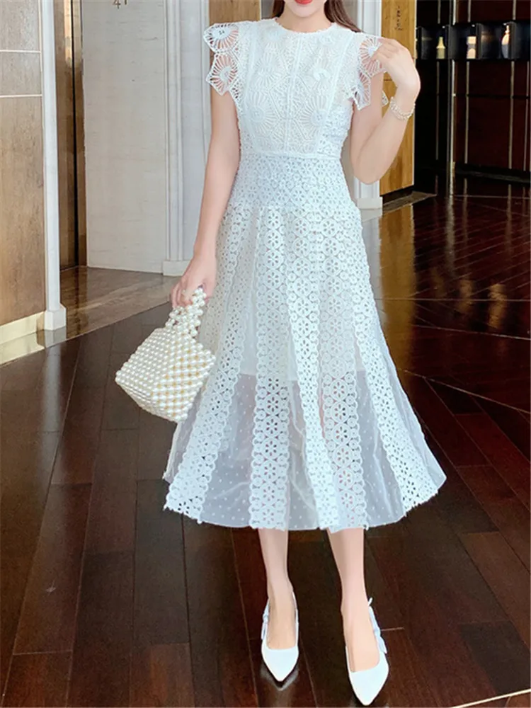 

Женский пляжный сарафан без рукавов, модельное привлекательное кружеввечерние праздничное платье с открытой спиной и вышивкой, одежда в стиле бохо, лето 2022