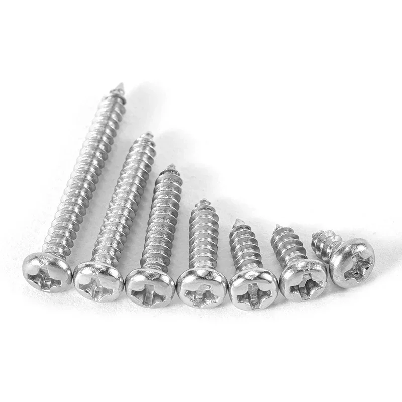 M1 M1.2 M1.4 M1.7 M2 M2.3 M2.6 M3 M3.5 M4 M5 M6 Stainless Steel 304 Cross Phillips Pan Round Head Self Tapping Screw self tapping screw