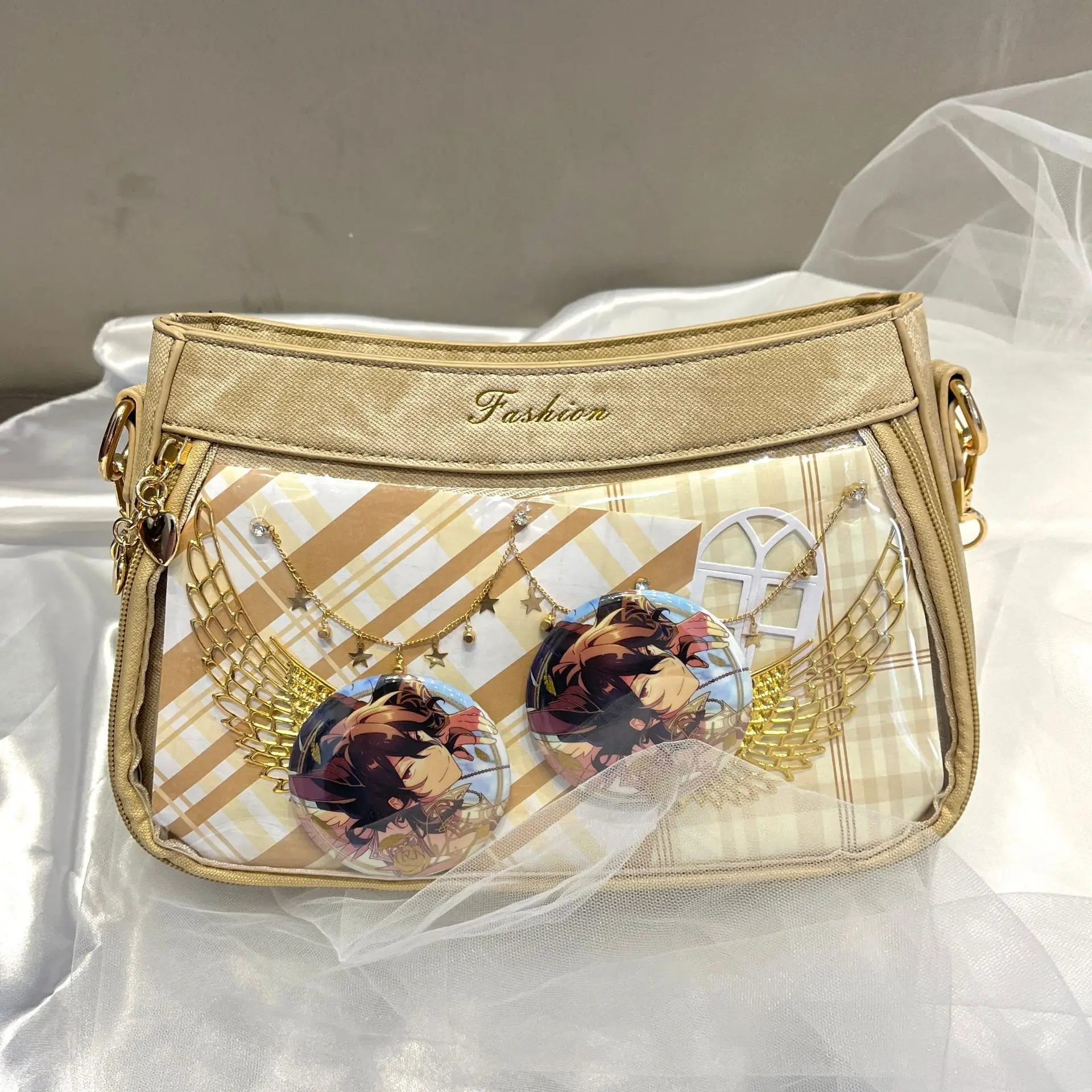 

Richme Harajuku Women Ita Bags Trend 2024 Small Capacity Bolso Mujer Subculture Students DIY Badge Crossbody Shoulder Bags
