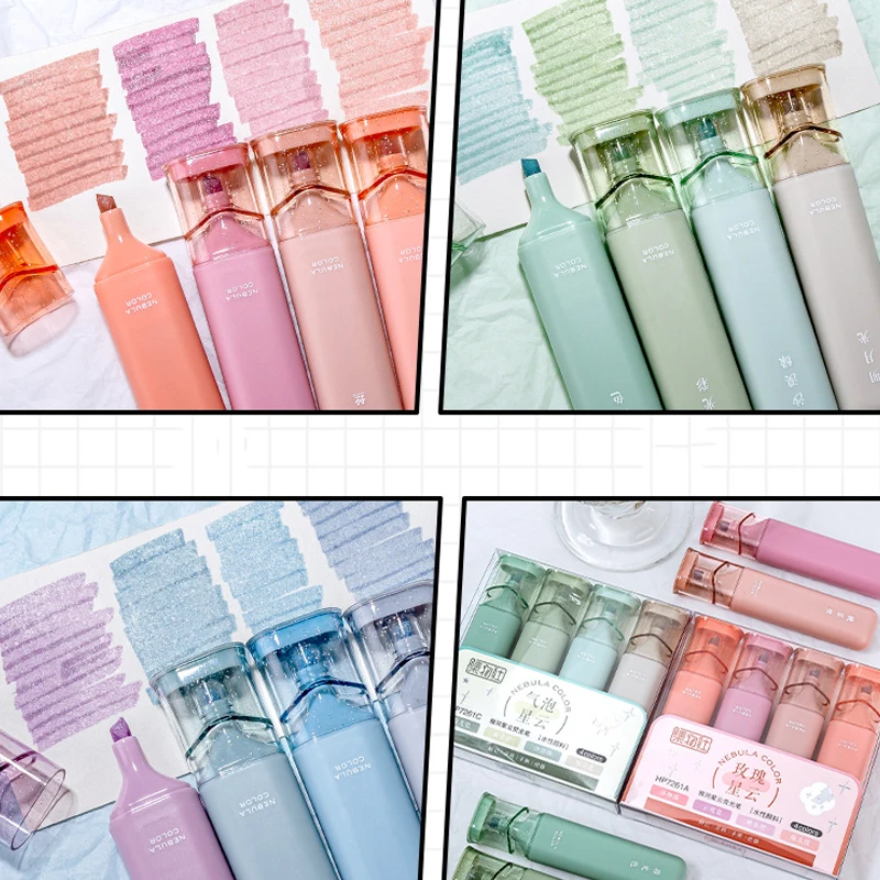 Glitter Highlighters Flexible Line Width and Smudge-Proof Water-Based Ink for Sparkling Note-Taking Planner Bible Journaling Highlighter Marker Highlighter Pen