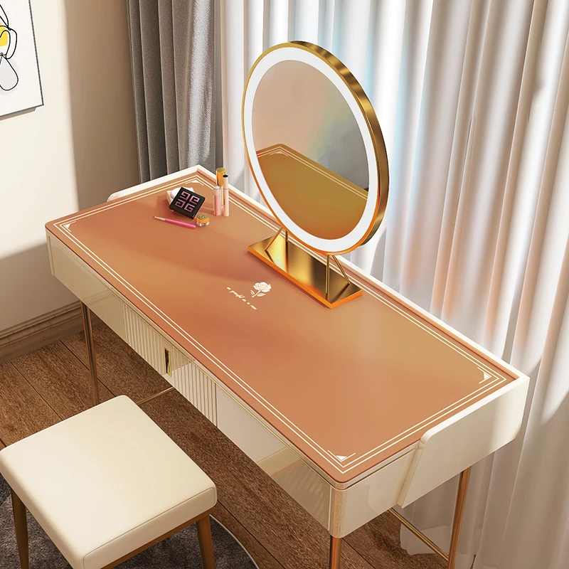 

Solid Colour Rectangular Desk Pu Cover Table Mat Tablecloth Waterproof Oil -proof Coffee Table Pu Leather Table Cloth