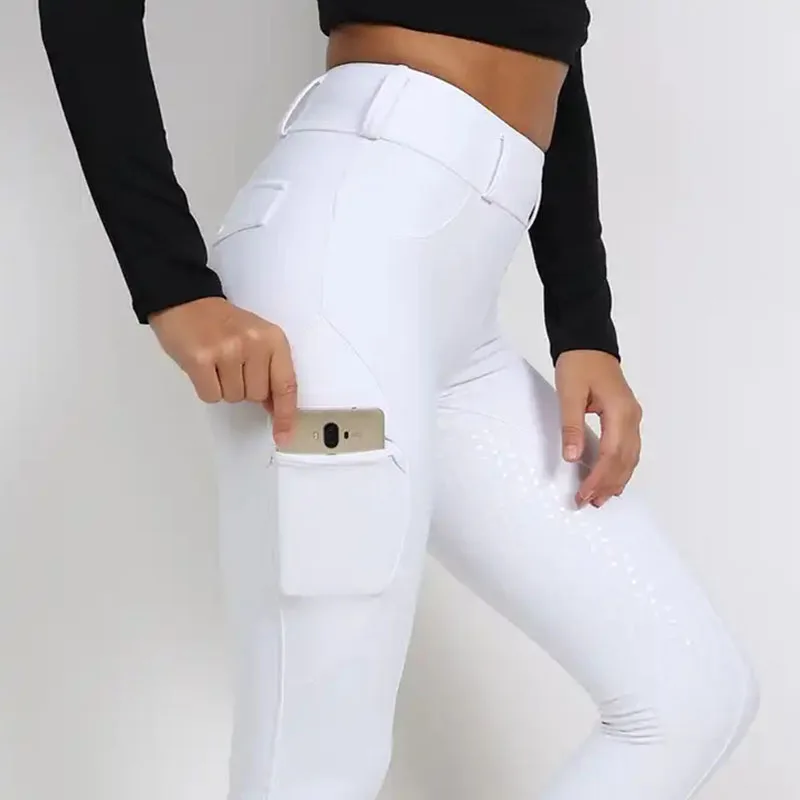 Conjunto de ropa de equitación para mujer, pantalones ecuestres de silicona de asiento completo, trajes deportivos, Leggings de equitación, camisas, Tops a juego