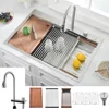 33 Inch Drop In Kitchen Sink With Waterfall Faucet-Kitchen Sink 33×22 Drop In Workstation Kitchen Sink 16 Gauge Stainless 1