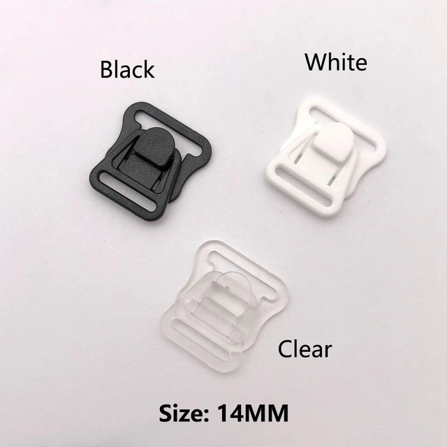 100Sets Meetee 8-25mm Plastic Bra Buckles Swimwear Adjust Front