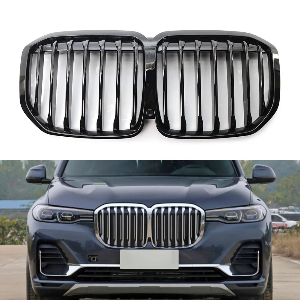 

Car Front Kidney Racing Grille for BMW G07 X7 2019 2020 2021 2022 ABS Plastic Glossy Black Grills