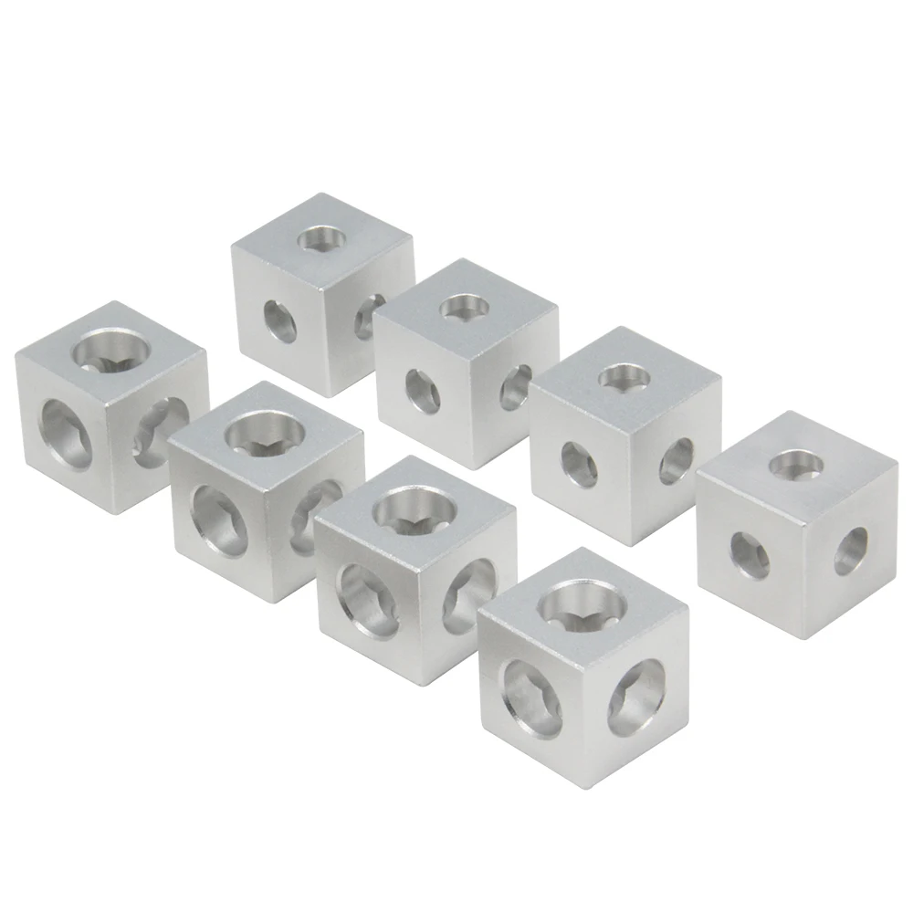 Befenybay 8PCS Silver Corner Bracket Cube(20x20x20mm) for 6mm Slot Aluminum Extrusion Profile 2020 Series (Cube Corner-Silver-8)