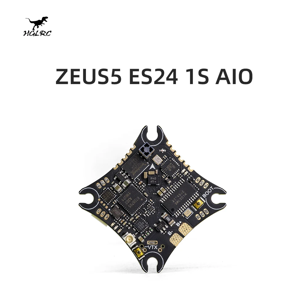 

HGLRC ZEUS5 ES24 1S AIO F411 Flight Controller BlueJay 5A 4in1 ESC 200mW VTX SPI 2.4G ELRS RX 25.5X25.5mm for 65mm 75mm Whoops