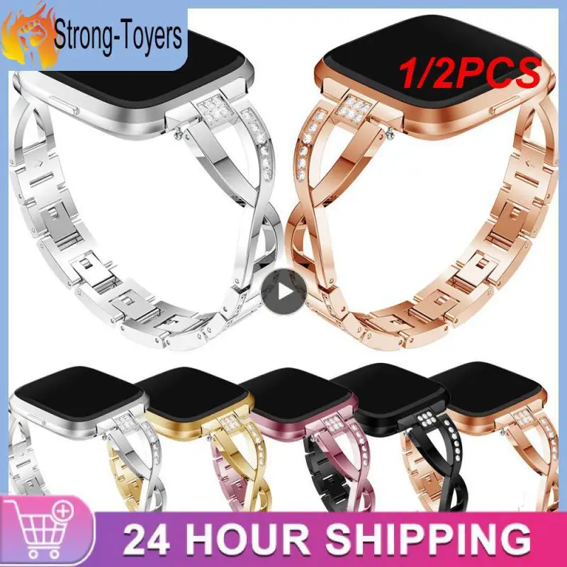 

1/2 шт., кожаный ремешок для фитнес-браслета Fitbit Versa 2 3