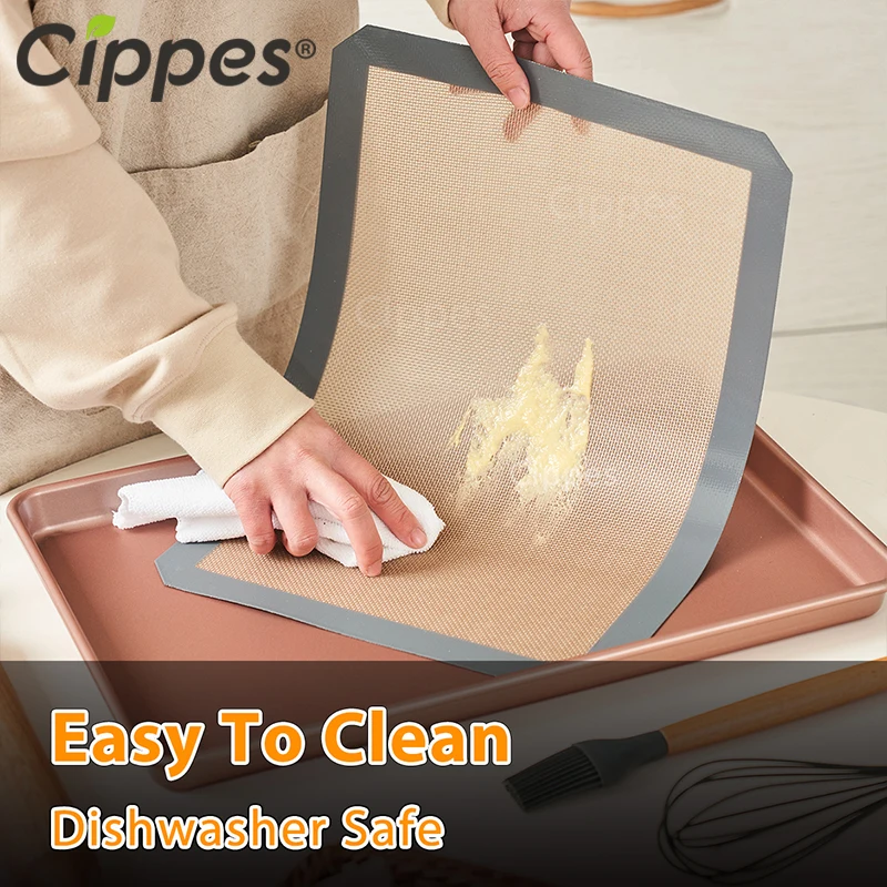 1/2PCS Silicone Baking Mats for Oven, Reusable Non Stick Heat Resistant Bakeware Sheet Liner, for Pastry, Cookie, Macaron, Cakes 6