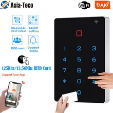 Tuya app rfid keyless controle de acesso teclado 2000 usuário em/mf cartão tela de toque autônomo controle de acesso leitor não-impermeável