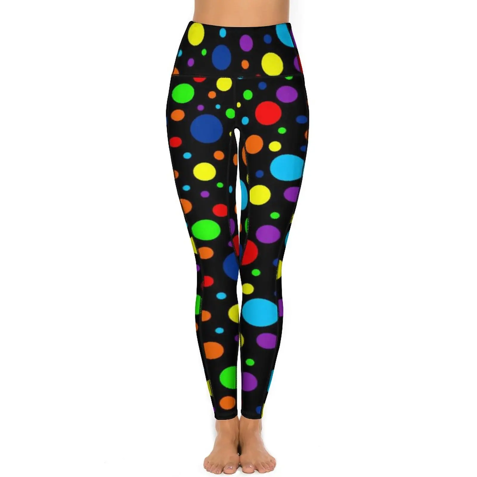 Vintage 80S Polka Dots Leggings Dark Rainbow Spots Fitness Yoga Pants Push  Up Casual Sport Pants Stretch Graphic Yoga Legging - AliExpress