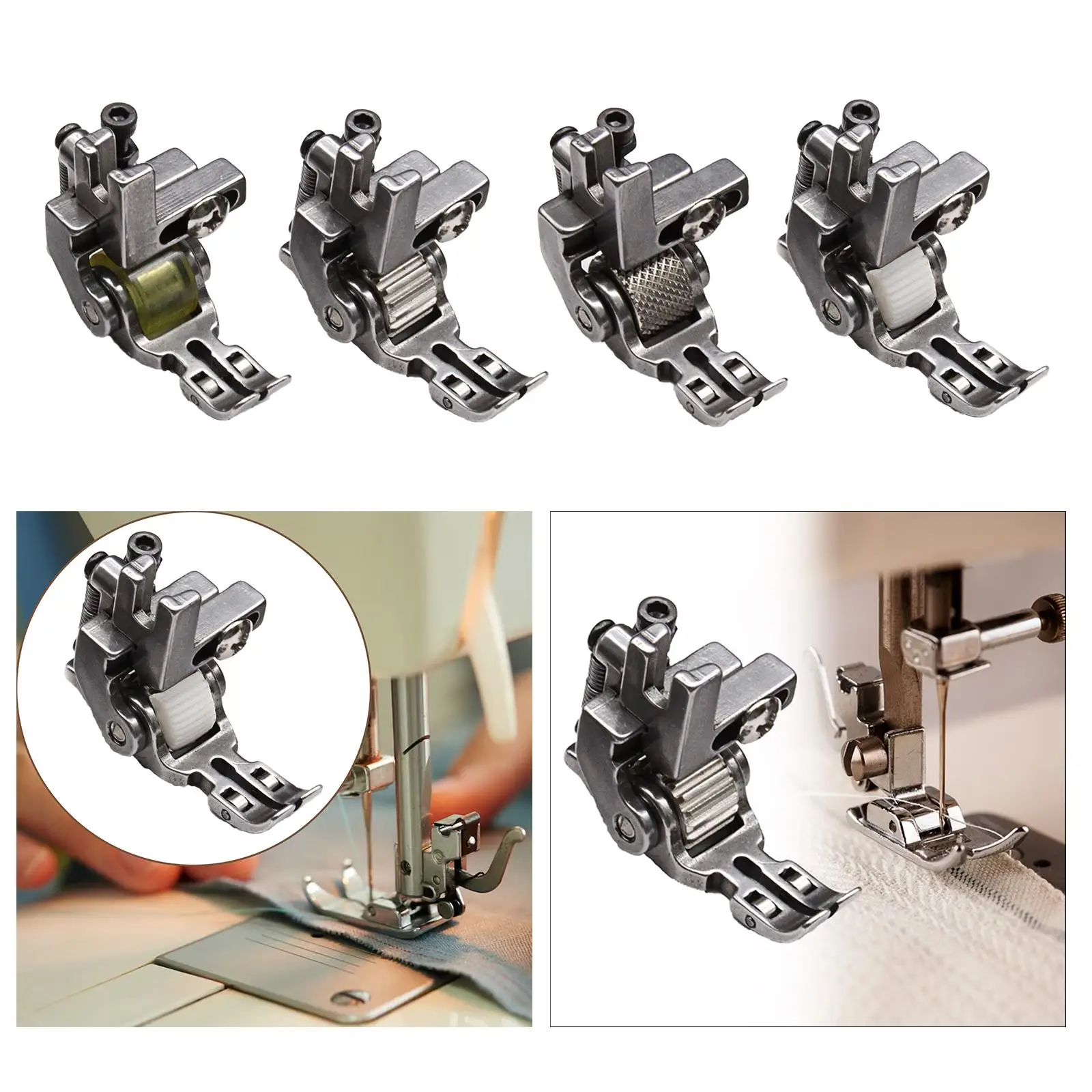 Industrial Sewing Machine Feet Steel Roller Presser Foot Flat Bed Sewing Machine Part for Thick Fabric