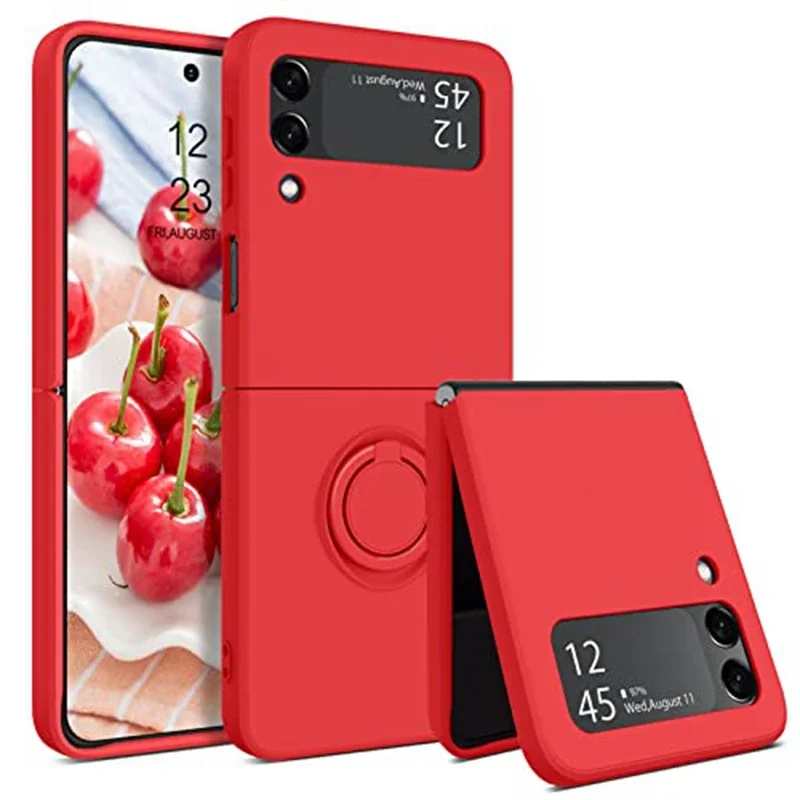 Luxurious Magnetic Ring Stand Silicone Phone Case with Bracket Skin Feel