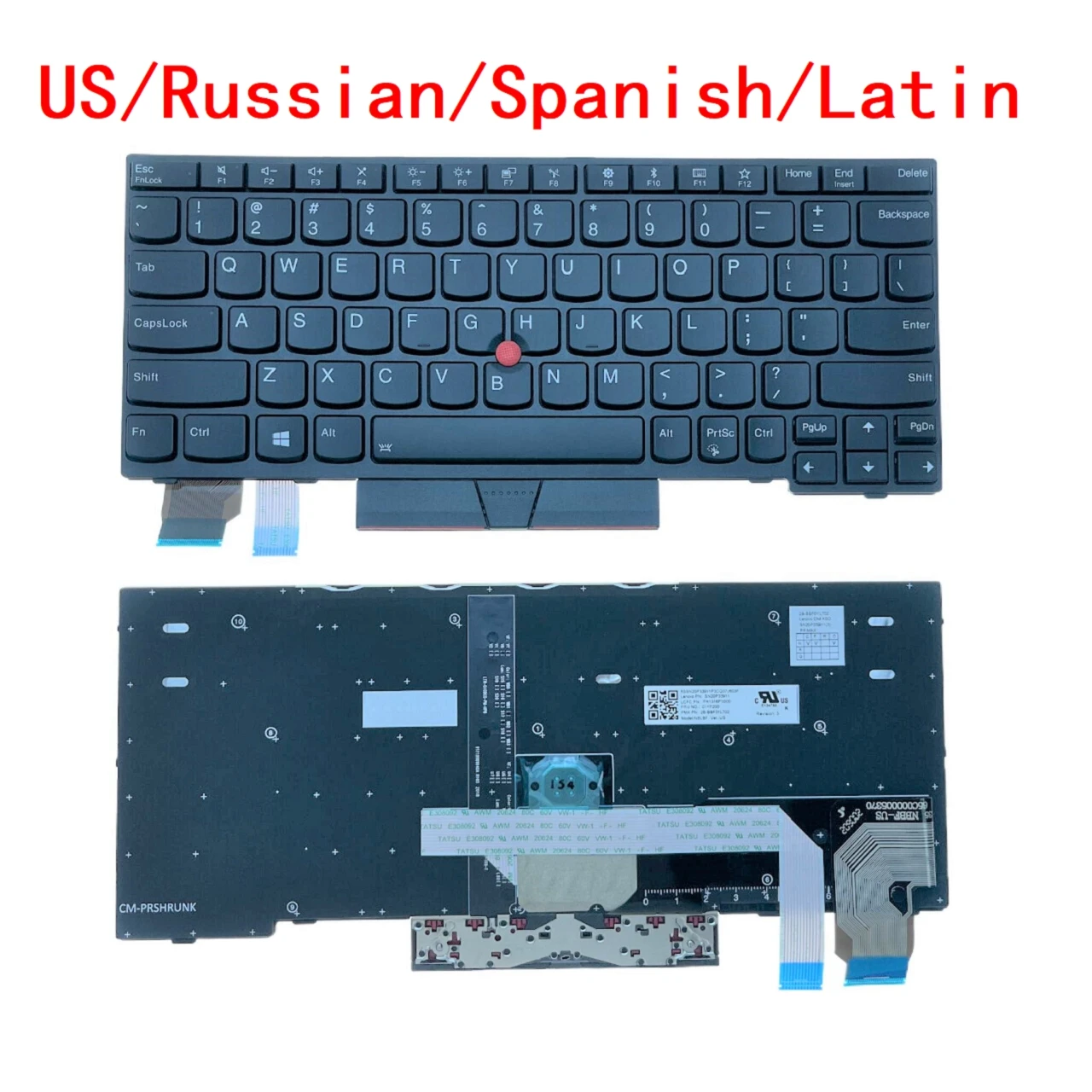 Teclado Retroiluminado para Lenovo Thinkpad Eua Russo Espanhol Latim X280 A285 X395 X390 L13 Yoga Gen X13 Gen L13 Gen 2