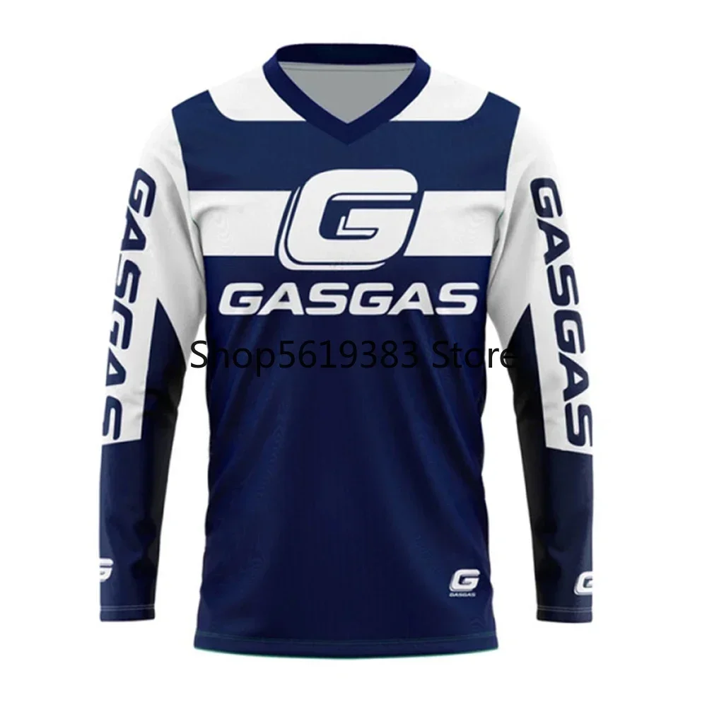 GASGAS Motorcycle Riding Clothing Downhill Bike MTB Jersey Men's Long Sleeve Cycling Shirt Maillot Ciclismo Hombre 4
