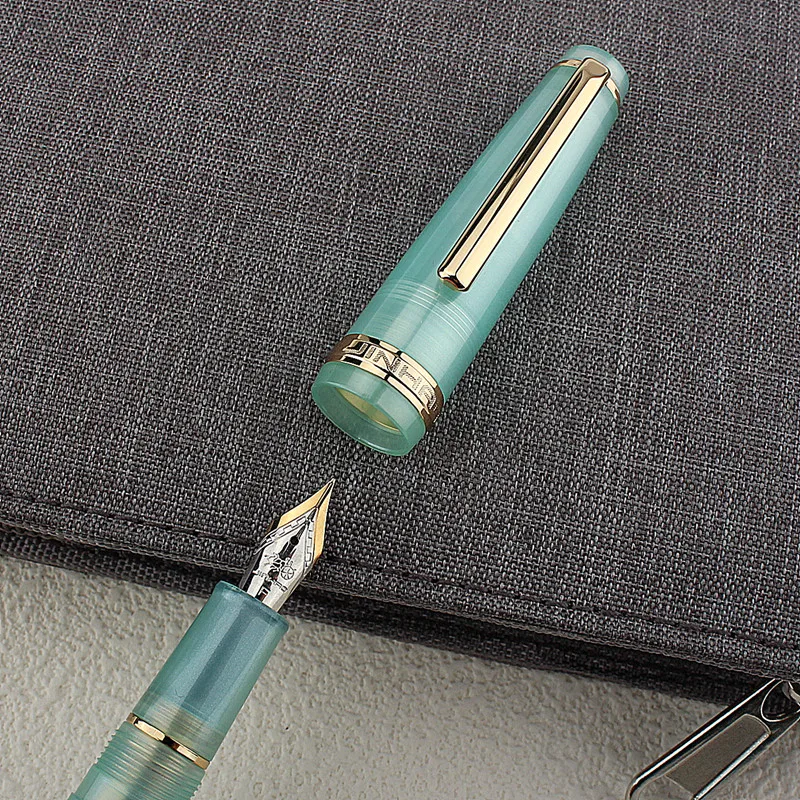 Jinhao 82 Fountain Pen Acrylic Ink Pen Spin Golden EF F Nib Elegante Business Office School Supplies Writing Pen 3
