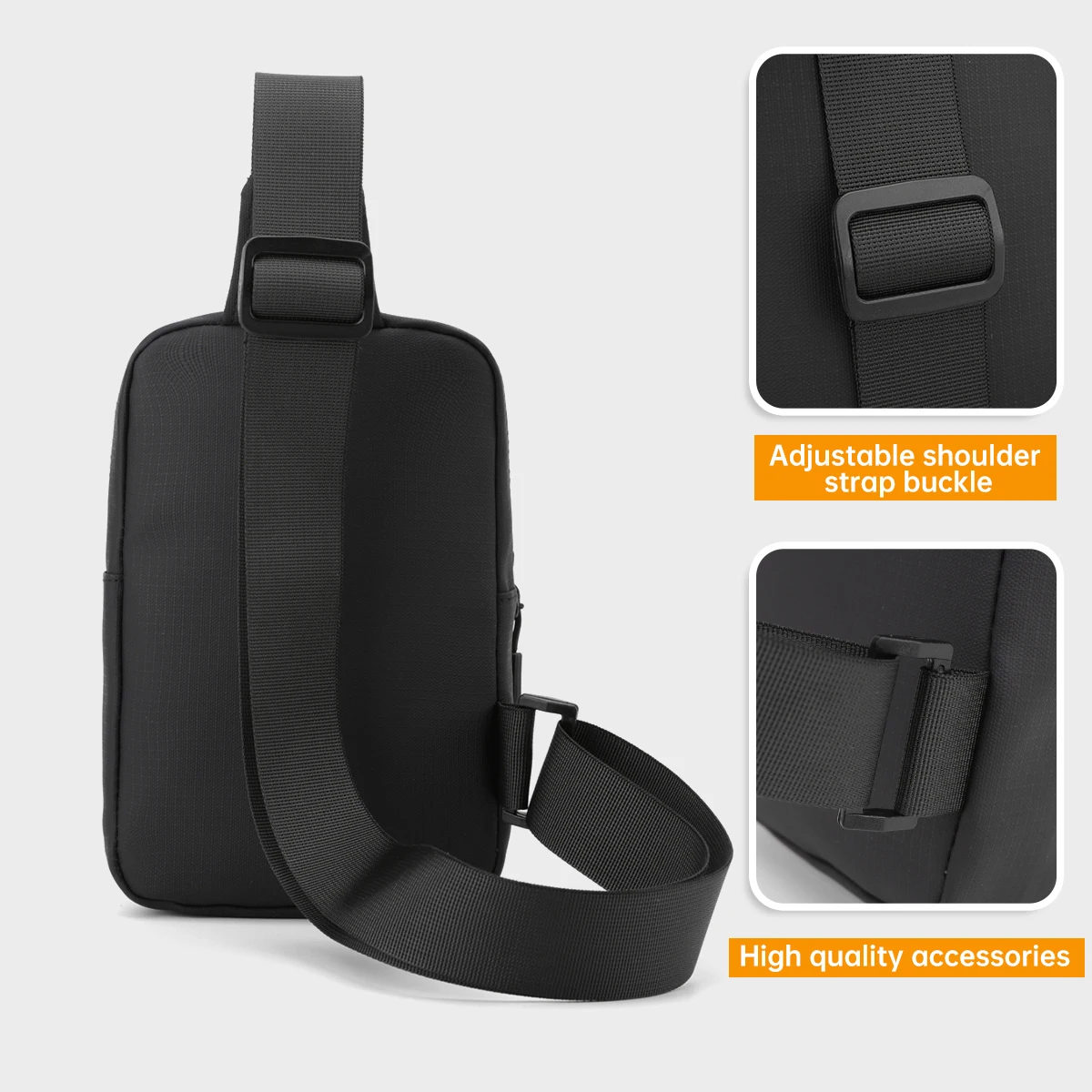 Men's Business Crossbody Bag 2025 New Chest Bag Men's Shoulder Bag Men's Small Shoulder Bag Waterproof Outing Backpack Hiking Mobile Phone Bag