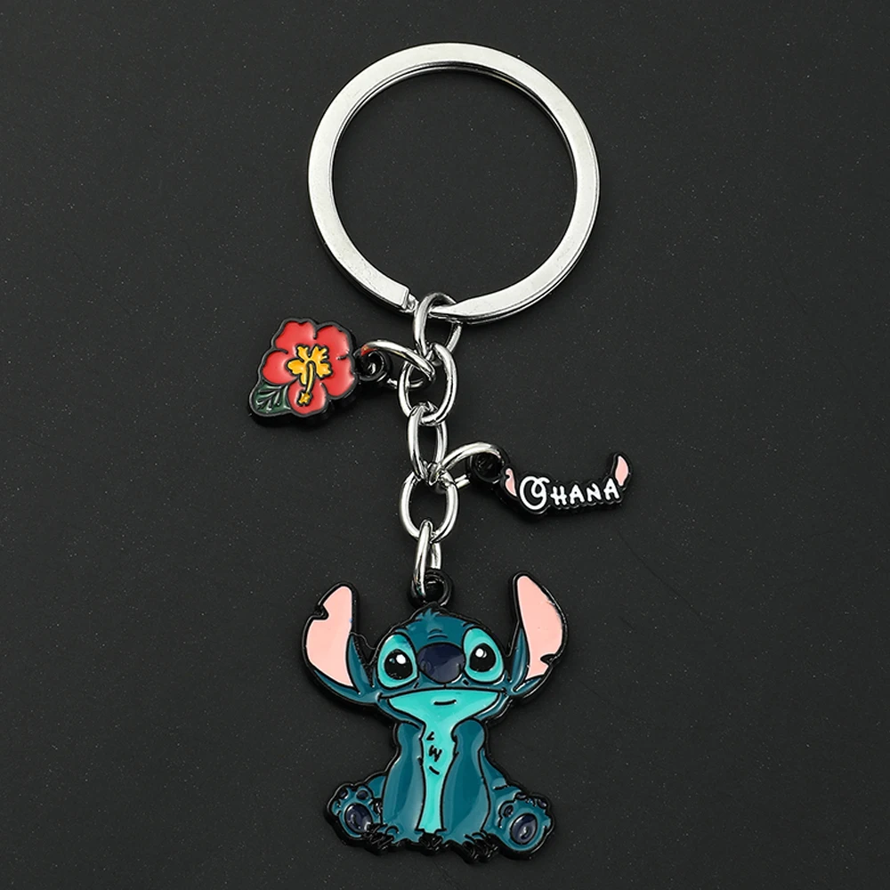 CartoonLiloandStitchKeychainDisneyMetalEnamelPendantKeyrings